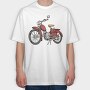 Vintage Red Motorcycle, Tricou Oversize Barbati (Unisex)