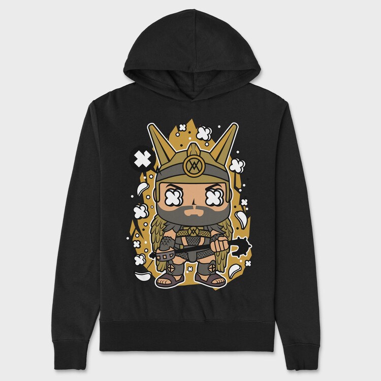 Viking Warrior Crown, Hanorac Oversize Barbati (Unisex)