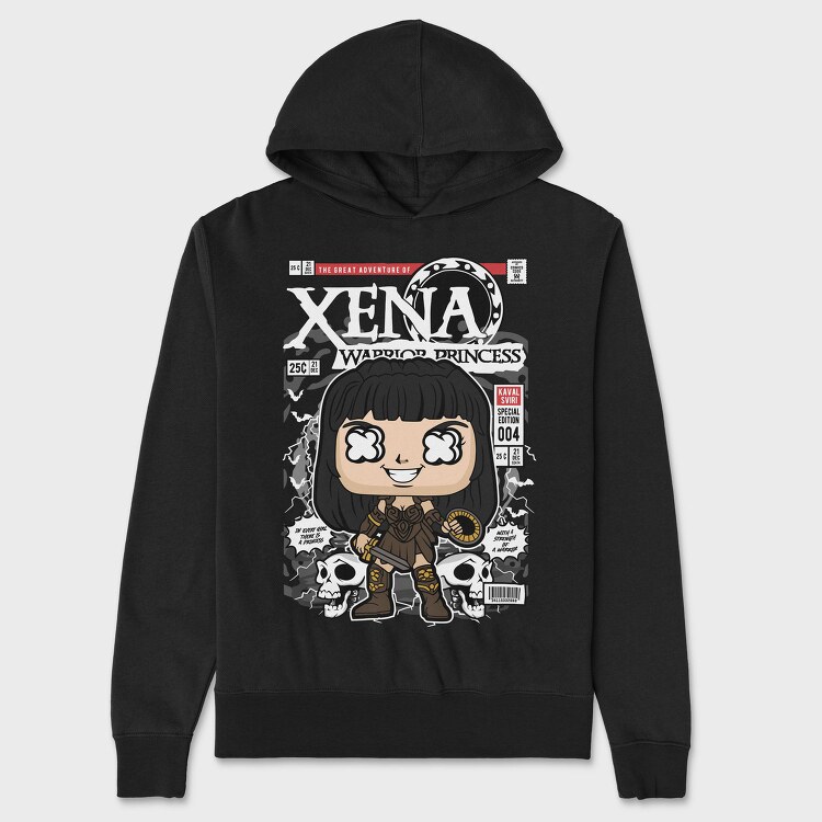 Warrior Princess Comic, Hanorac Oversize Barbati (Unisex)