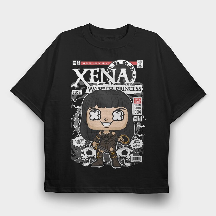 Warrior Princess Comic, Tricou Oversize Barbati (Unisex)
