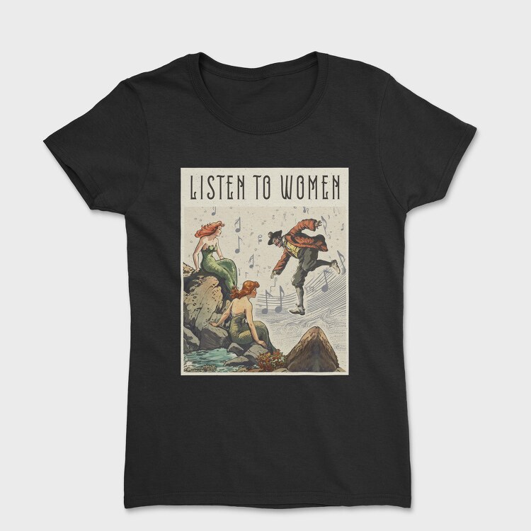 Vintage Mermaids And Pirate, Tricou Femei