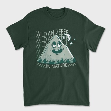 Wild and Free Mountain Cartoon, Tricou Barbati (Unisex)