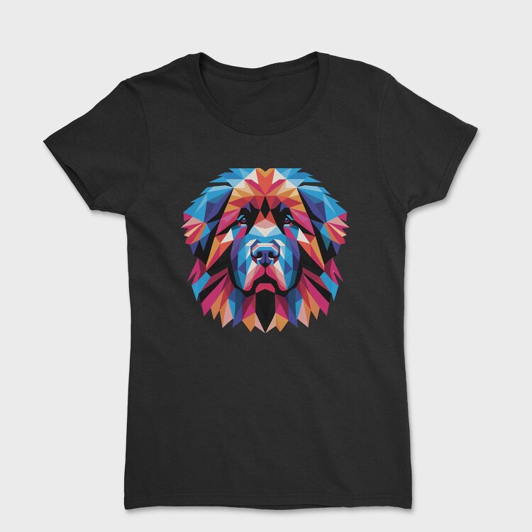 Geometric Newfoundland Dog, Tricou Femei
