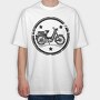Vintage Moped Motorcycle Cyclomotor, Tricou Oversize Barbati (Unisex)