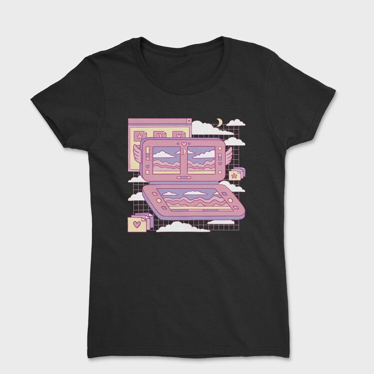 Vaporwave Videogame Console Pink Consola, Tricou Femei