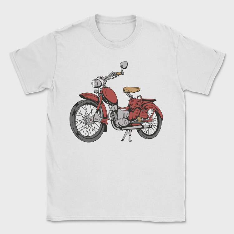 Vintage Red Motorcycle, Tricou Barbati (Unisex)