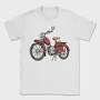 Vintage Red Motorcycle, Tricou Barbati (Unisex)
