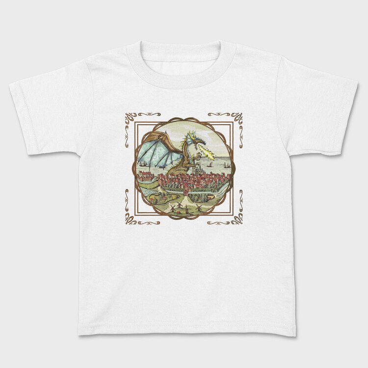 Vintage Painting Dragon Tote, Tricou Copii