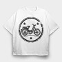 Vintage Moped Motorcycle Cyclomotor, Tricou Oversize Barbati (Unisex)