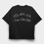Vintage Game Controllers Joysticks Monochrome, Tricou Oversize Barbati (Unisex)