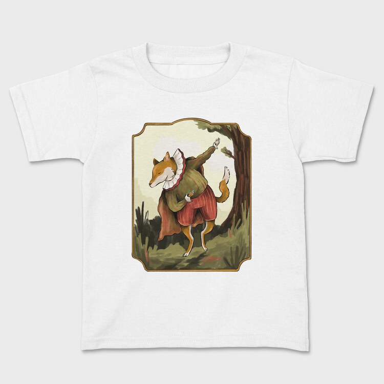 Vintage Fox Coat Illustrations, Tricou Copii