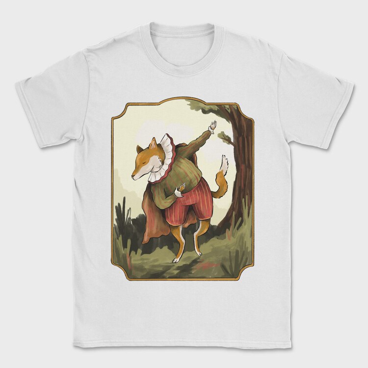 Vintage Fox Coat Illustrations, Tricou Barbati (Unisex)