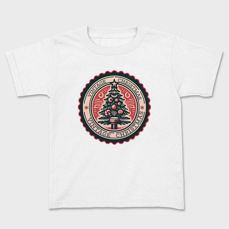 Vintage Christmas Tree Emblem, Tricou Copii