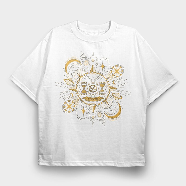 Vintage Cancer Constellation Zodiac Sign, Tricou Oversize Barbati (Unisex)