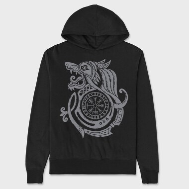 Viking Wolf, Hanorac Oversize Barbati (Unisex)