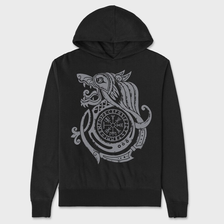 Viking Wolf, Hanorac Oversize Barbati (Unisex)