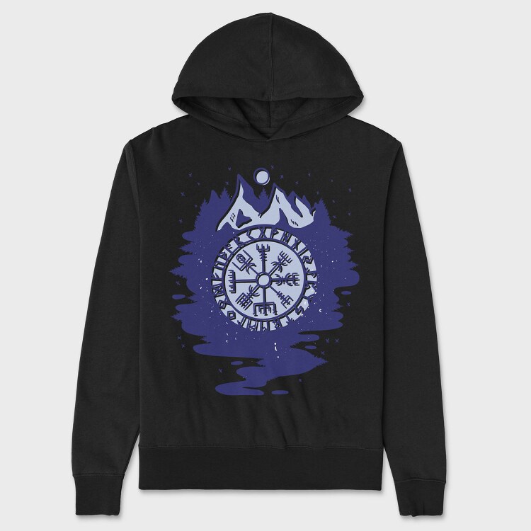 Viking Compass Symbol Mountain, Hanorac Oversize Barbati (Unisex)