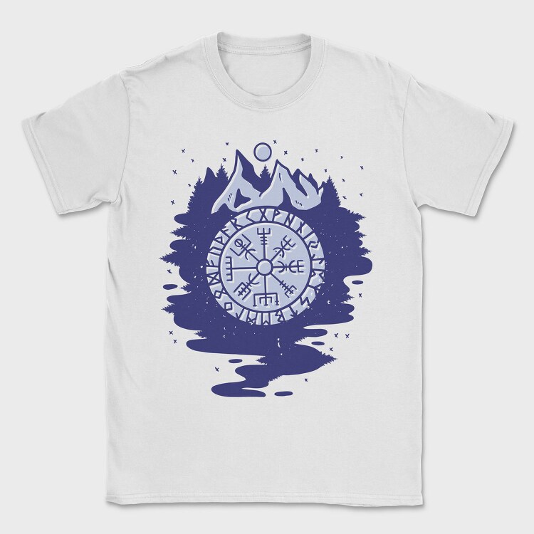 Viking Compass Symbol Mountain, Tricou Barbati (Unisex)