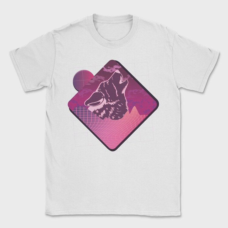Vaporwave Wolf, Tricou Barbati (Unisex)
