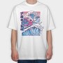 Vaporwave Surfing Axolotl Surf, Tricou Oversize Barbati (Unisex)