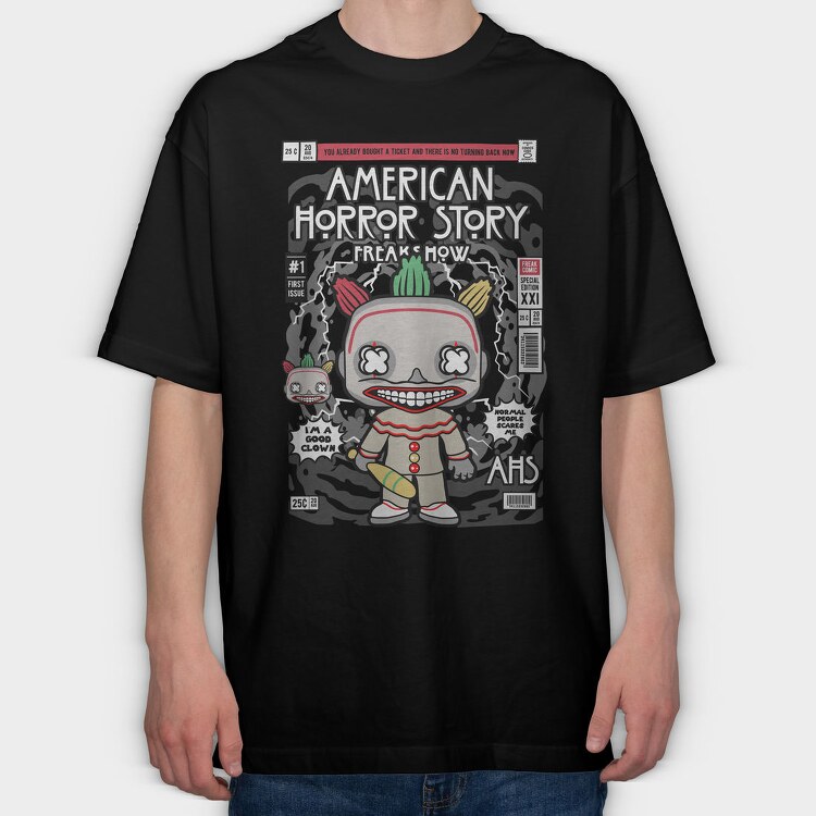 Freakshow Clown Horror, Tricou Oversize Barbati (Unisex)