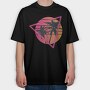 Vaporwave Palm Tree Sunset, Tricou Oversize Barbati (Unisex)