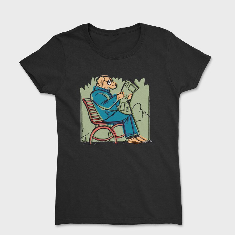 Newspaper Dog Read News, Tricou Femei