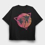 Vaporwave Palm Tree Sunset, Tricou Oversize Barbati (Unisex)