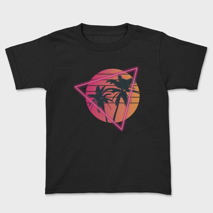Vaporwave Palm Tree Sunset, Tricou Copii