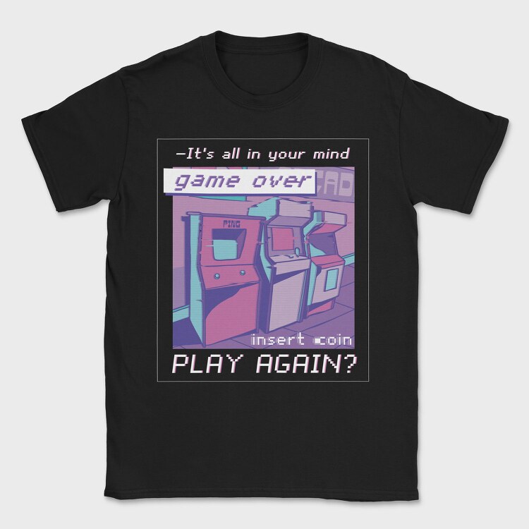 Vaporwave Arcade Quote, Tricou Barbati (Unisex)