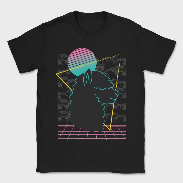 Vaporwave Alpaca Retro, Tricou Barbati (Unisex)