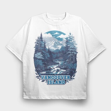 Vancouver Island Nature Tote, Tricou Oversize Barbati (Unisex)