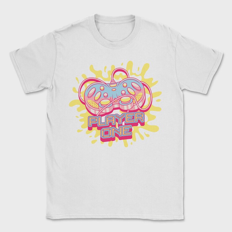 Pink Joystick Videogames Player One, Tricou Barbati (Unisex)