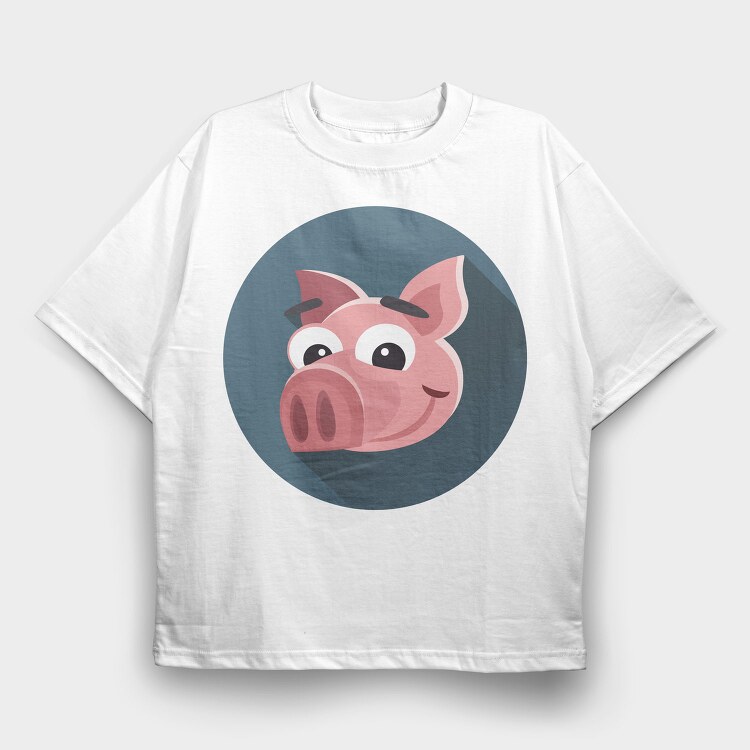 Piggy Bank Smile, Tricou Oversize Barbati (Unisex)