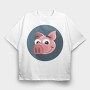 Piggy Bank Smile, Tricou Oversize Barbati (Unisex)