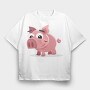 Piggy Bank Fun, Tricou Oversize Barbati (Unisex)