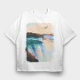 Niagara Falls Painting, Tricou Oversize Barbati (Unisex)