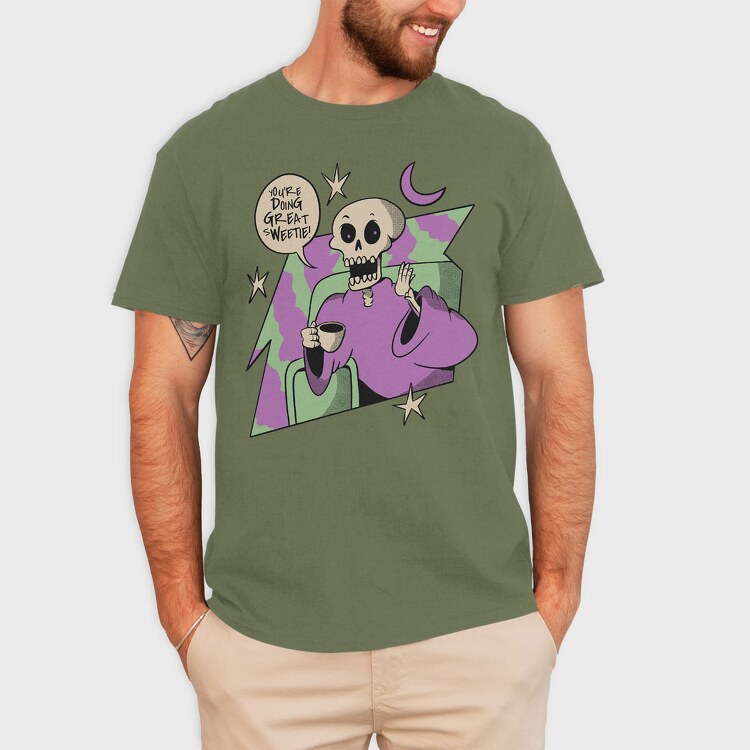 Supportive Skeleton Doing Great, Tricou Barbati (Unisex)