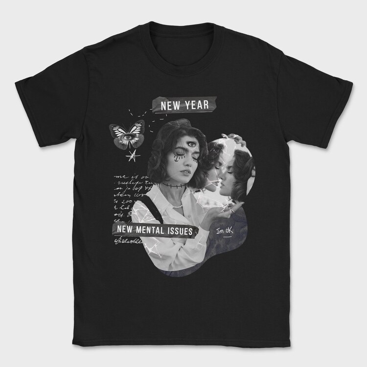 New Year Holiday Funny Collage, Tricou Barbati (Unisex)