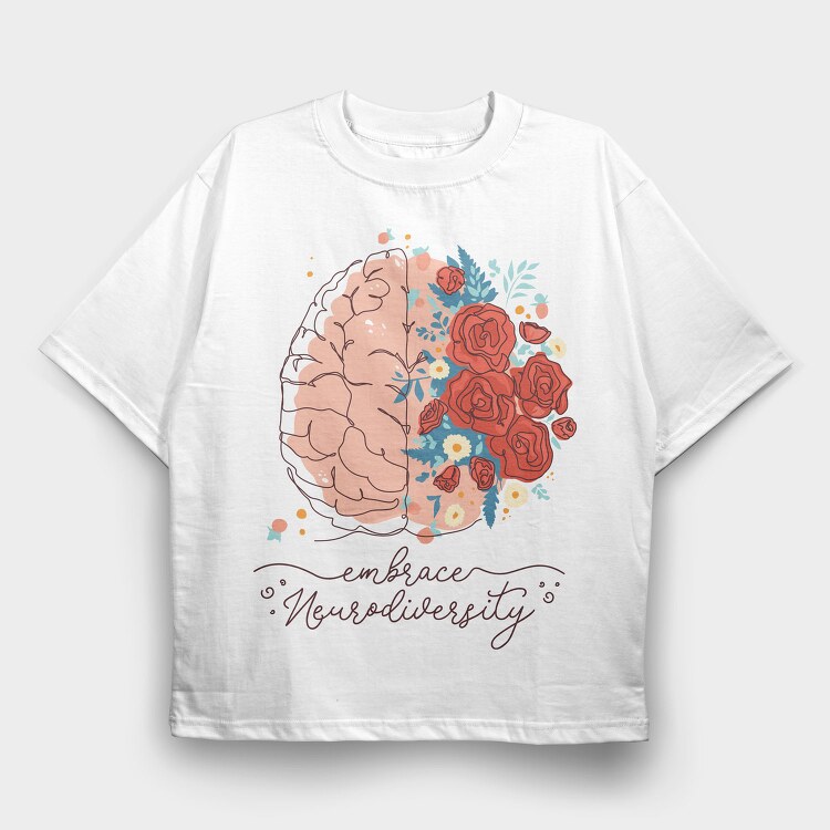 Neurodiversity Brain Mental Health, Tricou Oversize Barbati (Unisex)