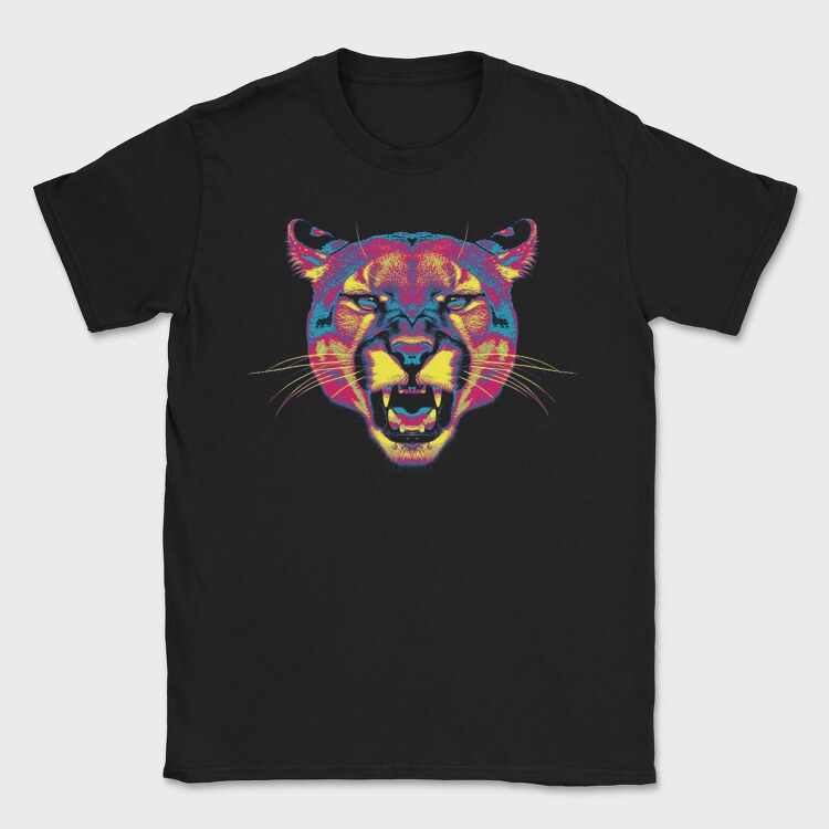Neon Wild Feline Roar Angry Pumpa, Tricou Barbati (Unisex)