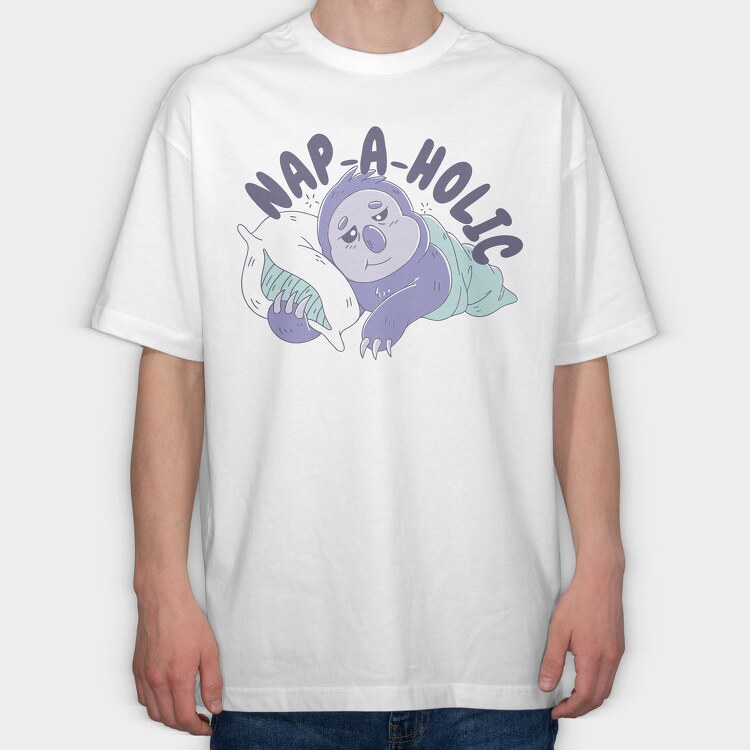 Napping Sloth, Tricou Oversize Barbati (Unisex)