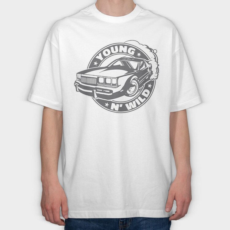 Young N Wild Car, Tricou Oversize Barbati (Unisex)