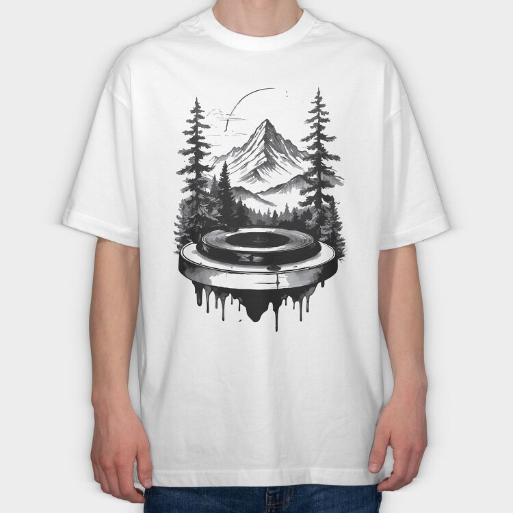 Nature Turntable, Tricou Oversize Barbati (Unisex)