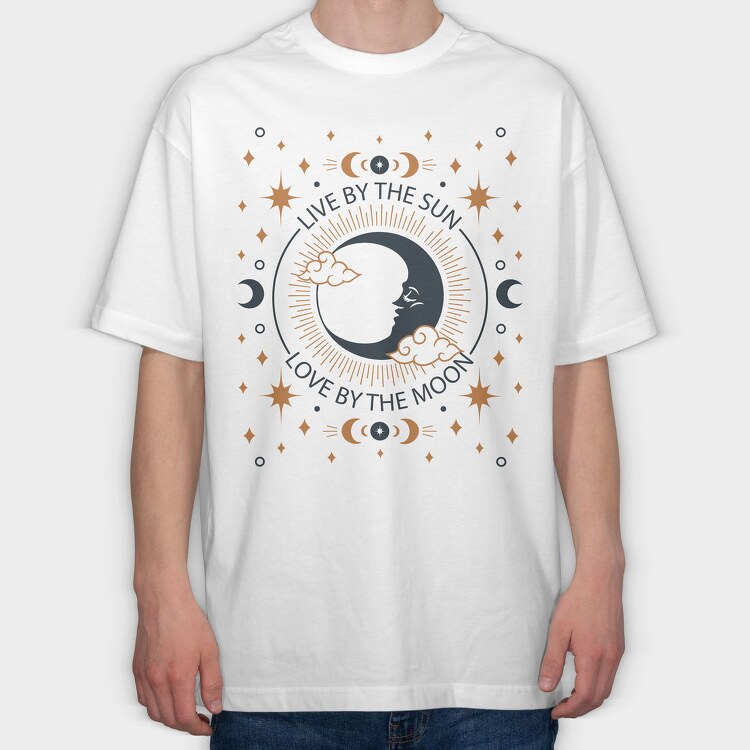 Mystical Moon Love Quote Tote, Tricou Oversize Barbati (Unisex)