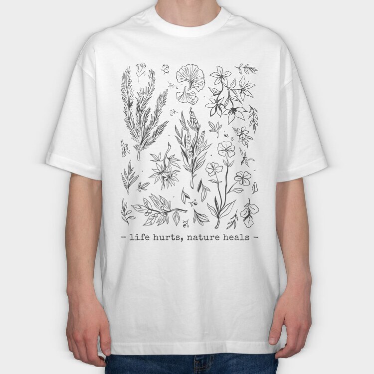 Nature Botanical Plants, Tricou Oversize Barbati (Unisex)