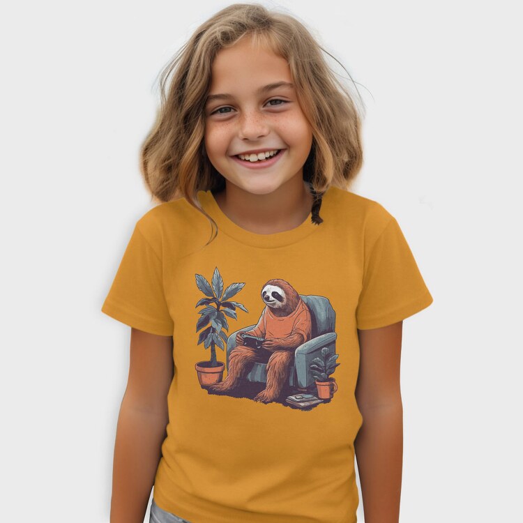 Chill Sloth Playing Video Games, Tricou Copii