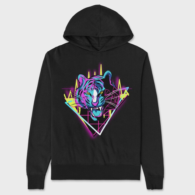 Neon Tiger, Hanorac Oversize Barbati (Unisex)