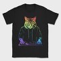 Neon Cat Dj, Tricou Barbati (Unisex)