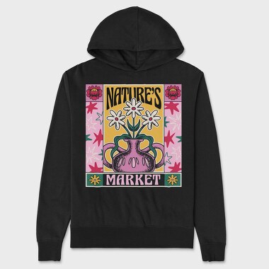 Natures Market Flower Vase Tote 01, Hanorac Oversize Barbati (Unisex)